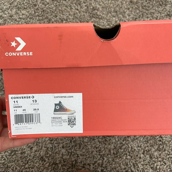 SOLD NEW black flame high top converse - Picture 7 of 8